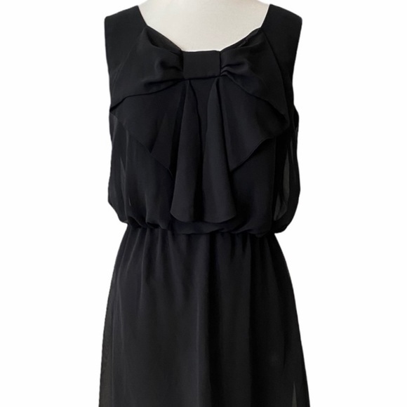 AB Studio Dresses & Skirts - AB Studio Black Dress with Bow and Gathered Waist Size Small
